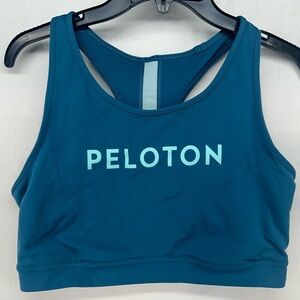 Peloton Racer Back Sports Bra Teal Blue Yoga Training Gym Womens Size Large